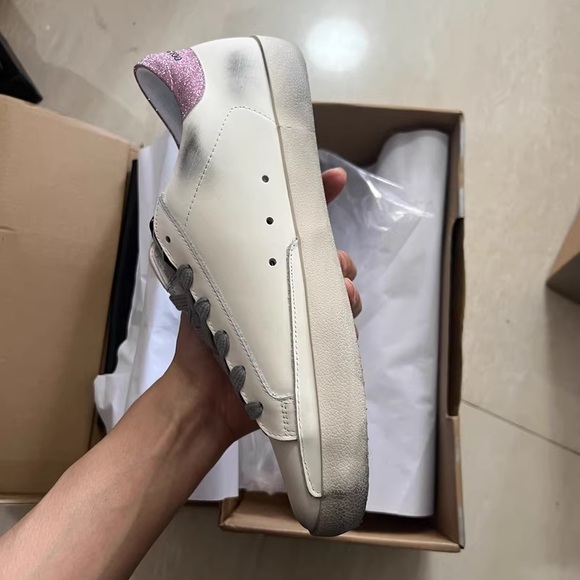Golden Goose Women's Sneakers in White and Pink Glitter - Picture 3 of 5